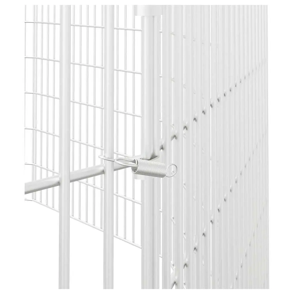 Small Animal Enclosure 12 Panel Pen Rabbit Guinea Pig Run Galvanised Iron Silver