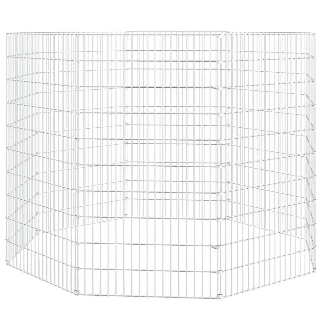 Small Animal Enclosure 8-Panel Exercise Playpen Portable Outdoor Silver