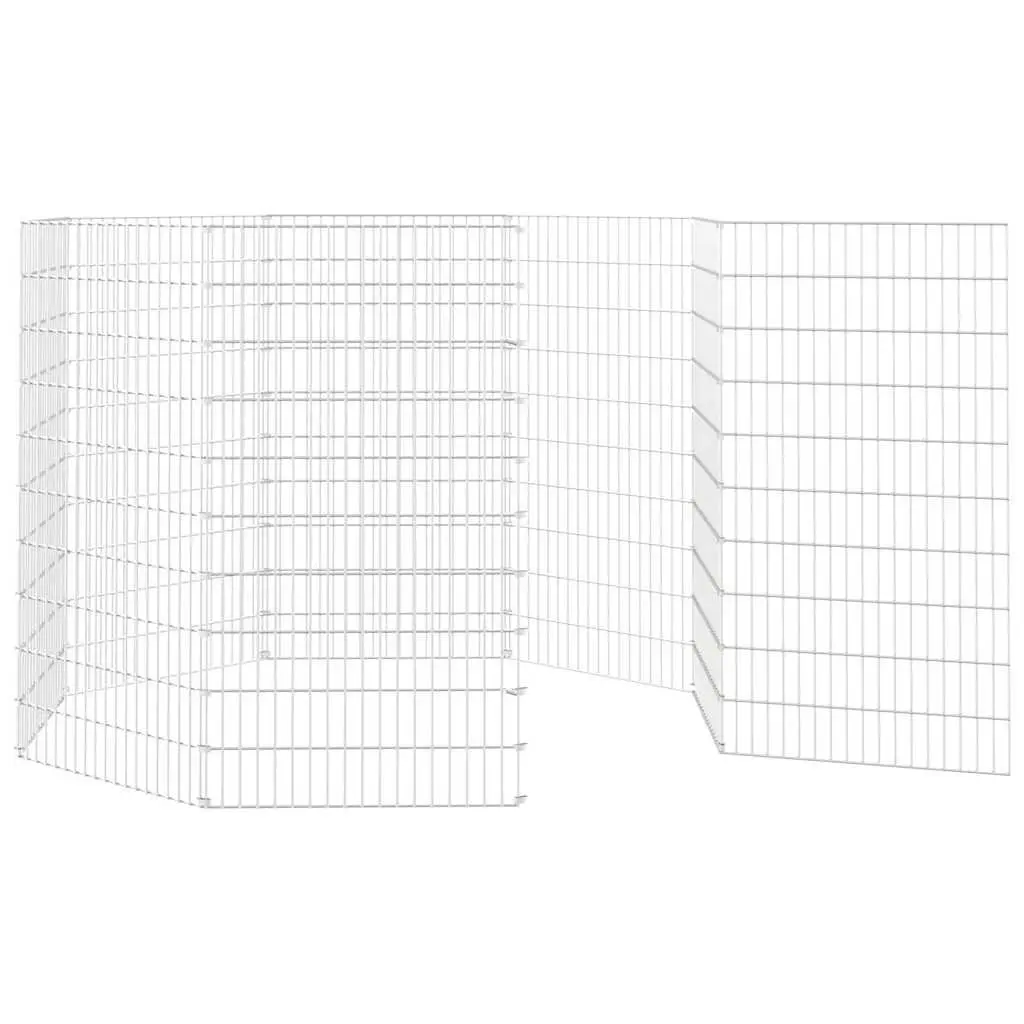 Small Animal Enclosure 8-Panel Exercise Playpen Portable Outdoor Silver