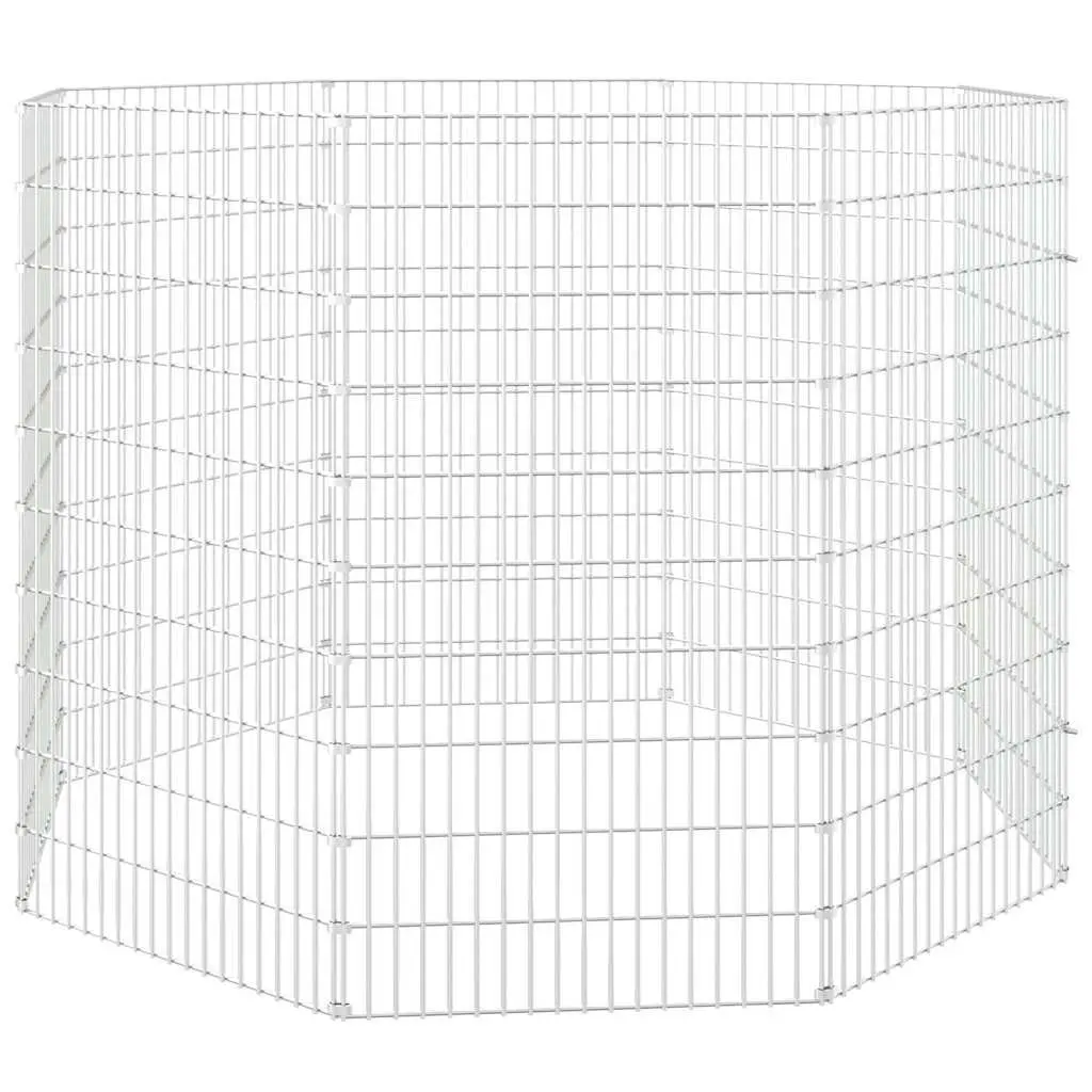 Small Animal Enclosure 8-Panel Exercise Playpen Portable Outdoor Silver