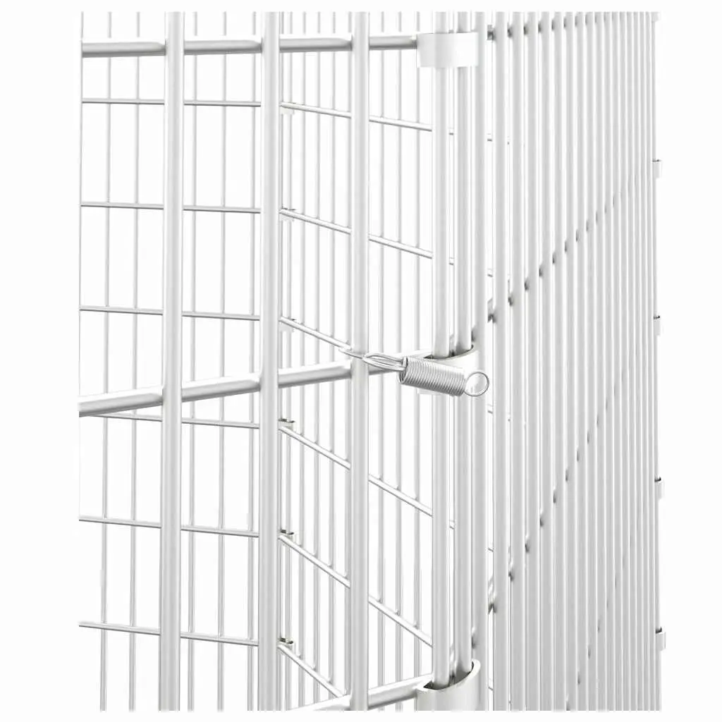 Small Animal Enclosure 8-Panel Exercise Playpen Portable Outdoor Silver