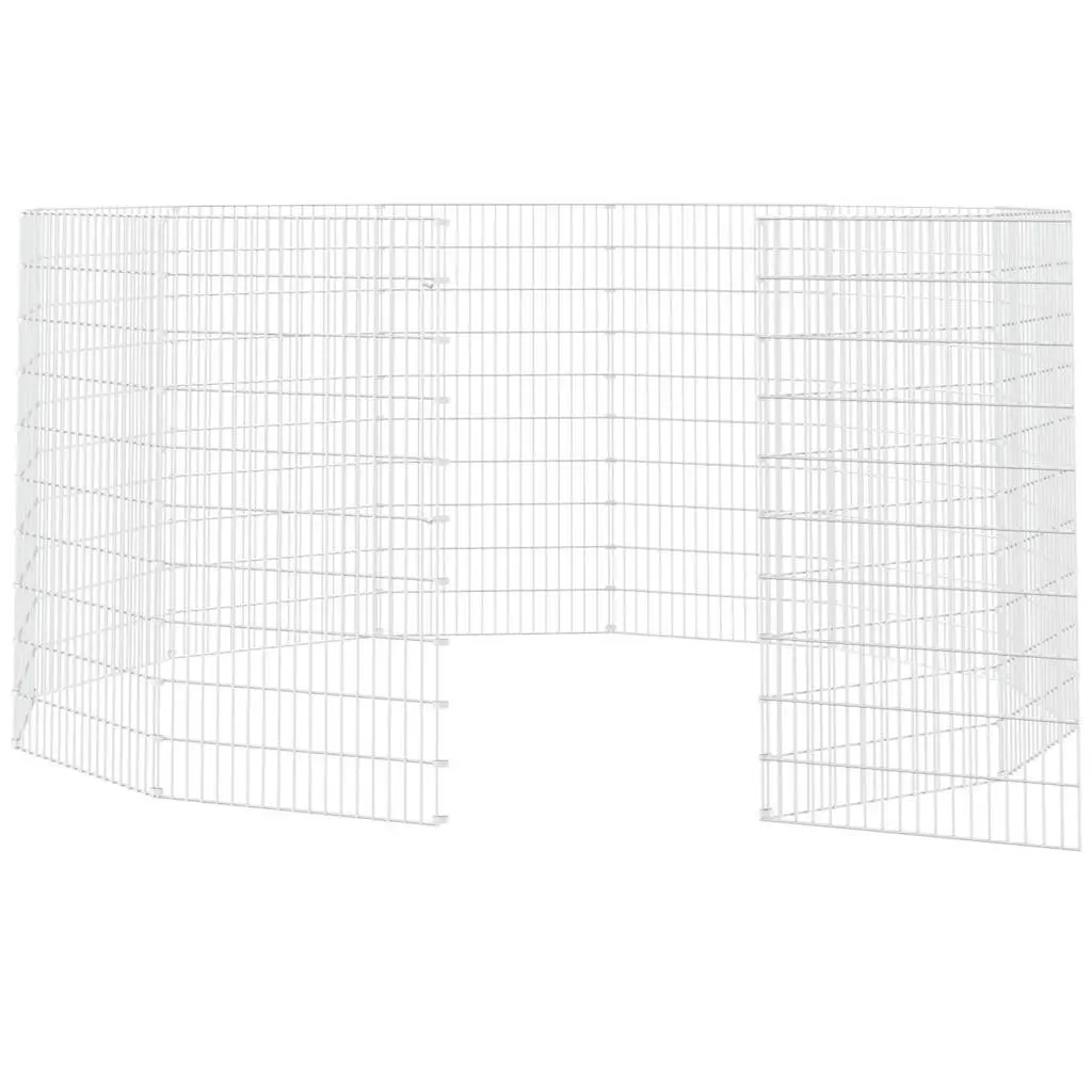 Small Animal Enclosure Exercise Cage 12 Panel Galvanised Iron Silver