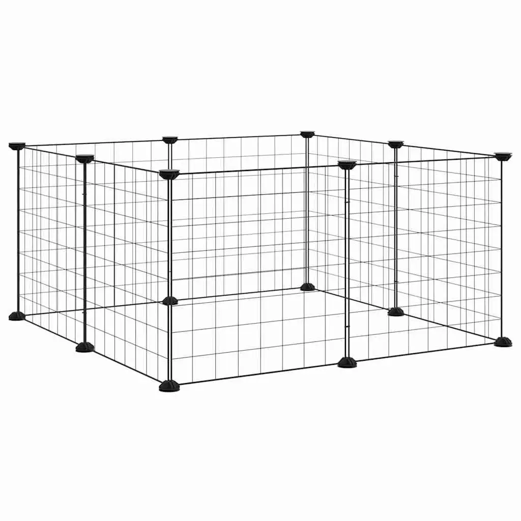 8 Panel Pet Cage Playpen Small Animal Exercise Enclosure Black Steel