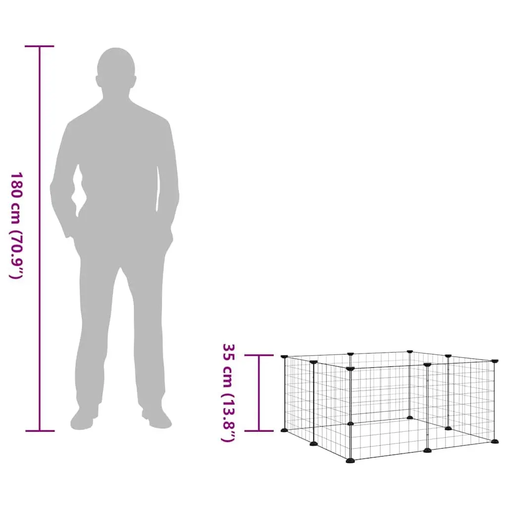8 Panel Pet Cage Playpen Small Animal Exercise Enclosure Black Steel