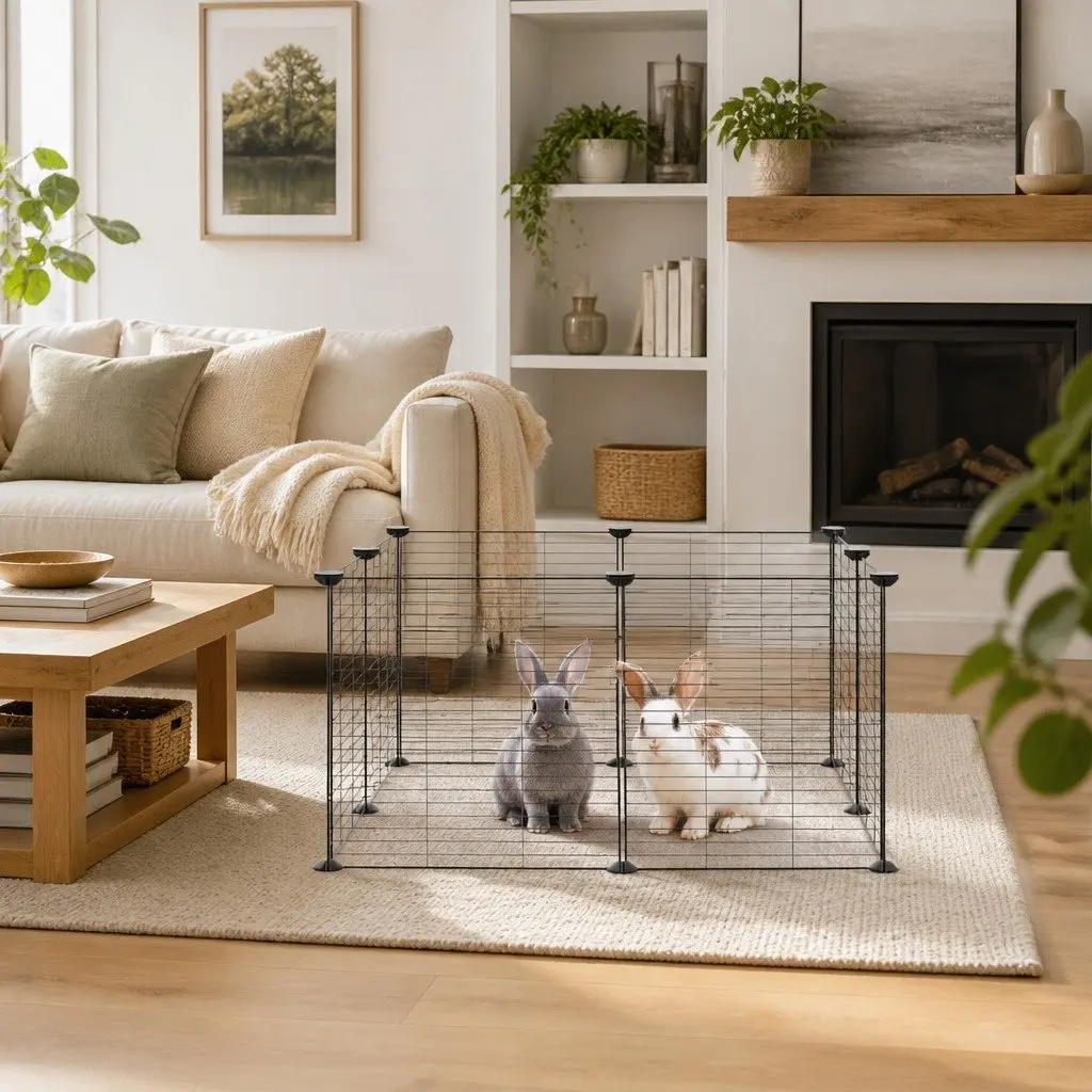8-Panel Pet Cage Exercise Enclosure 70x70x35 cm Black