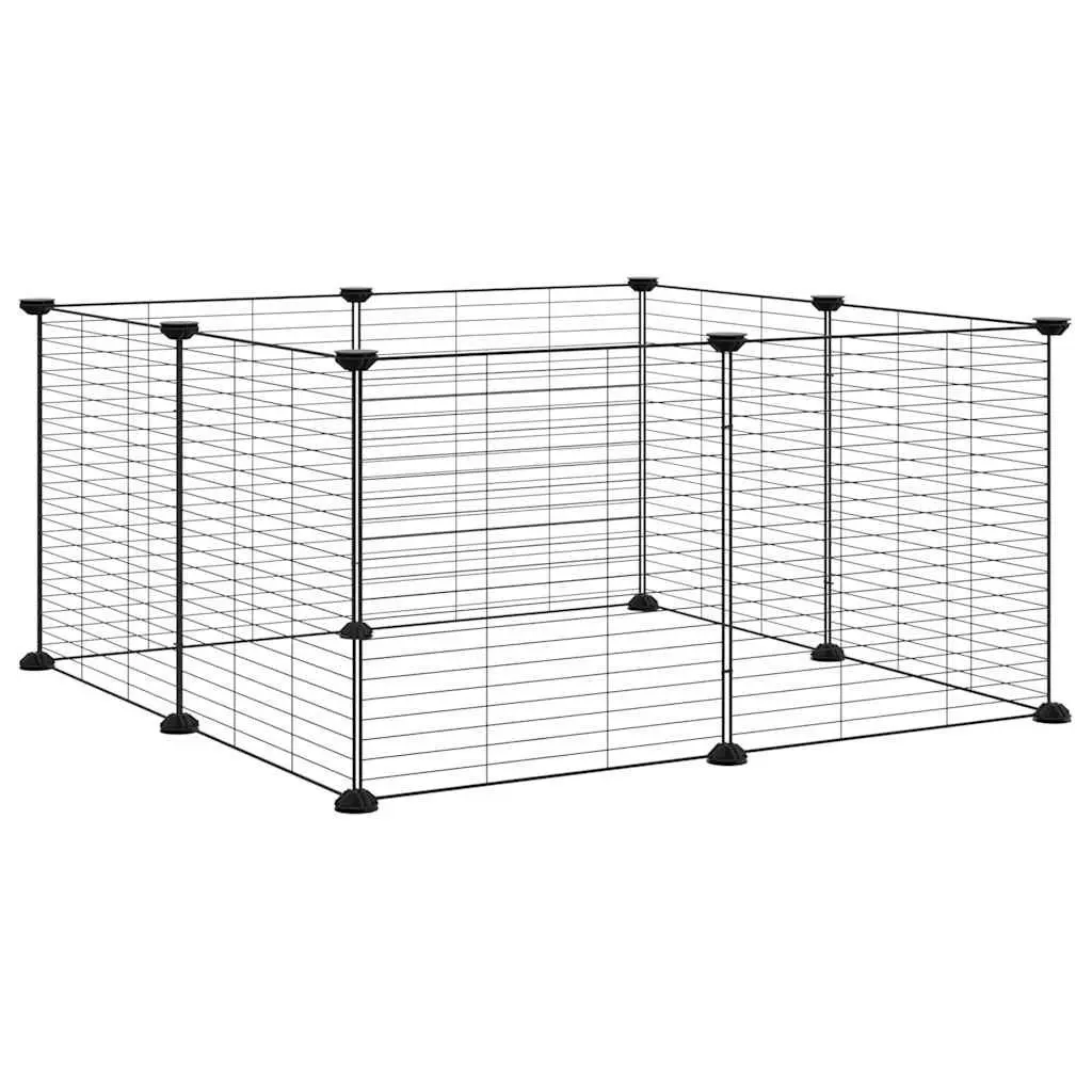 8-Panel Pet Cage Exercise Enclosure 70x70x35 cm Black