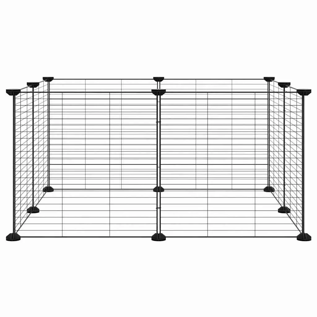 8-Panel Pet Cage Exercise Enclosure 70x70x35 cm Black