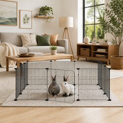 Safe and Spacious 12-Panel Small Animal Cage