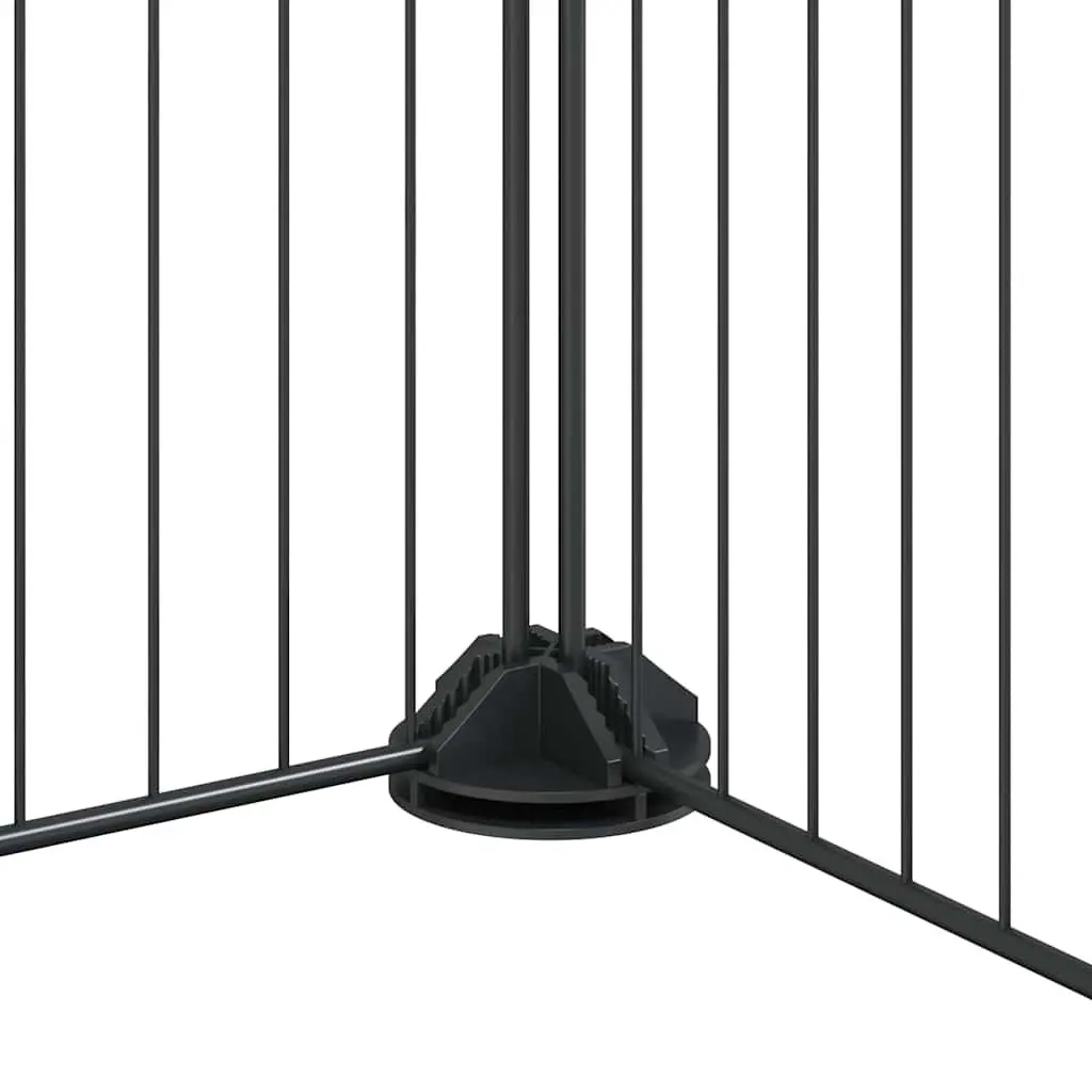 12 Panel Pet Cage Exercise Pen Black Small Animal Habitat Enclosure