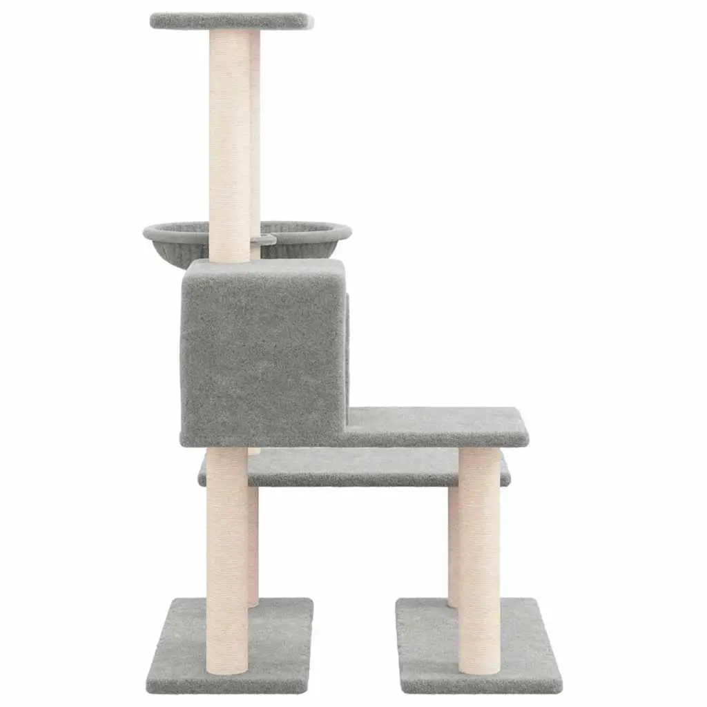 Cat Tree Multi-Level Scratching House Hammock Platforms 94.5cm Grey
