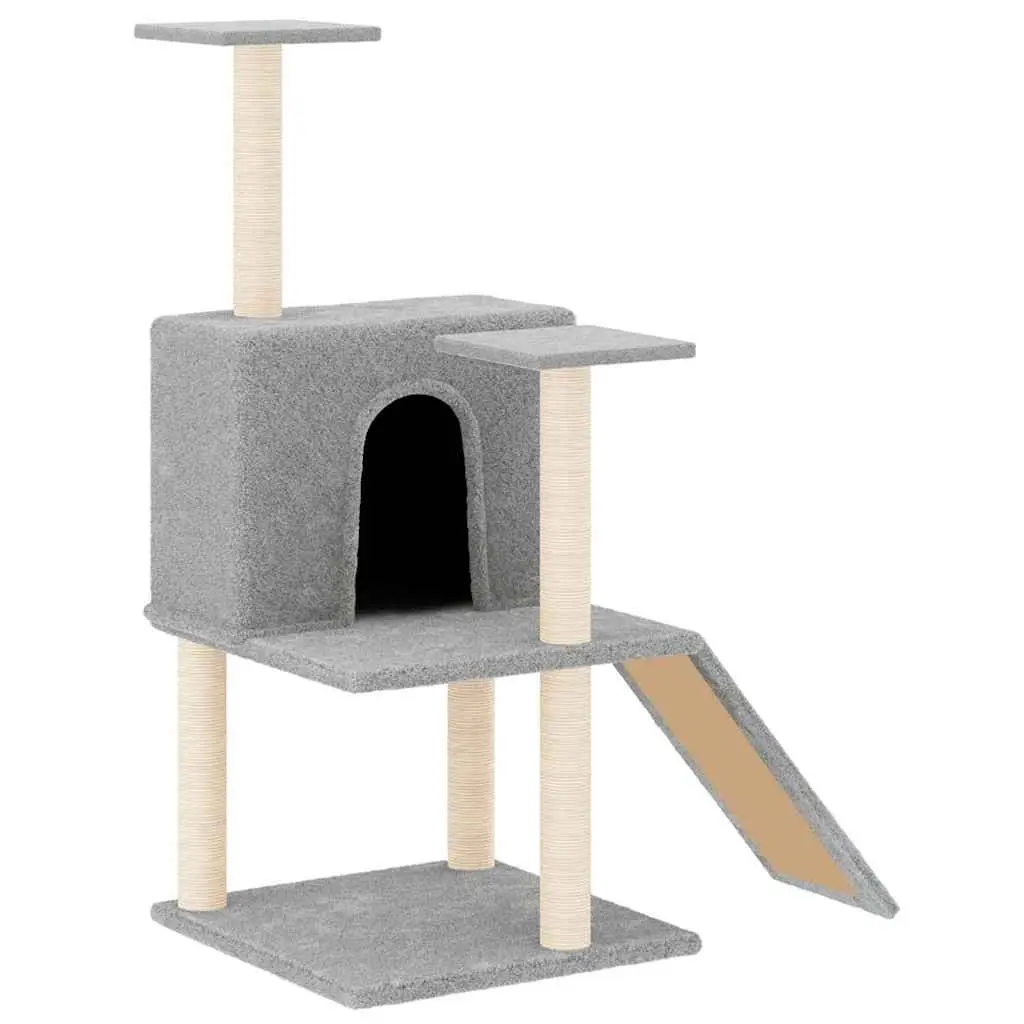 Cat Tree Grey Multi-Level Scratching Posts House Ladder Platforms 109cm