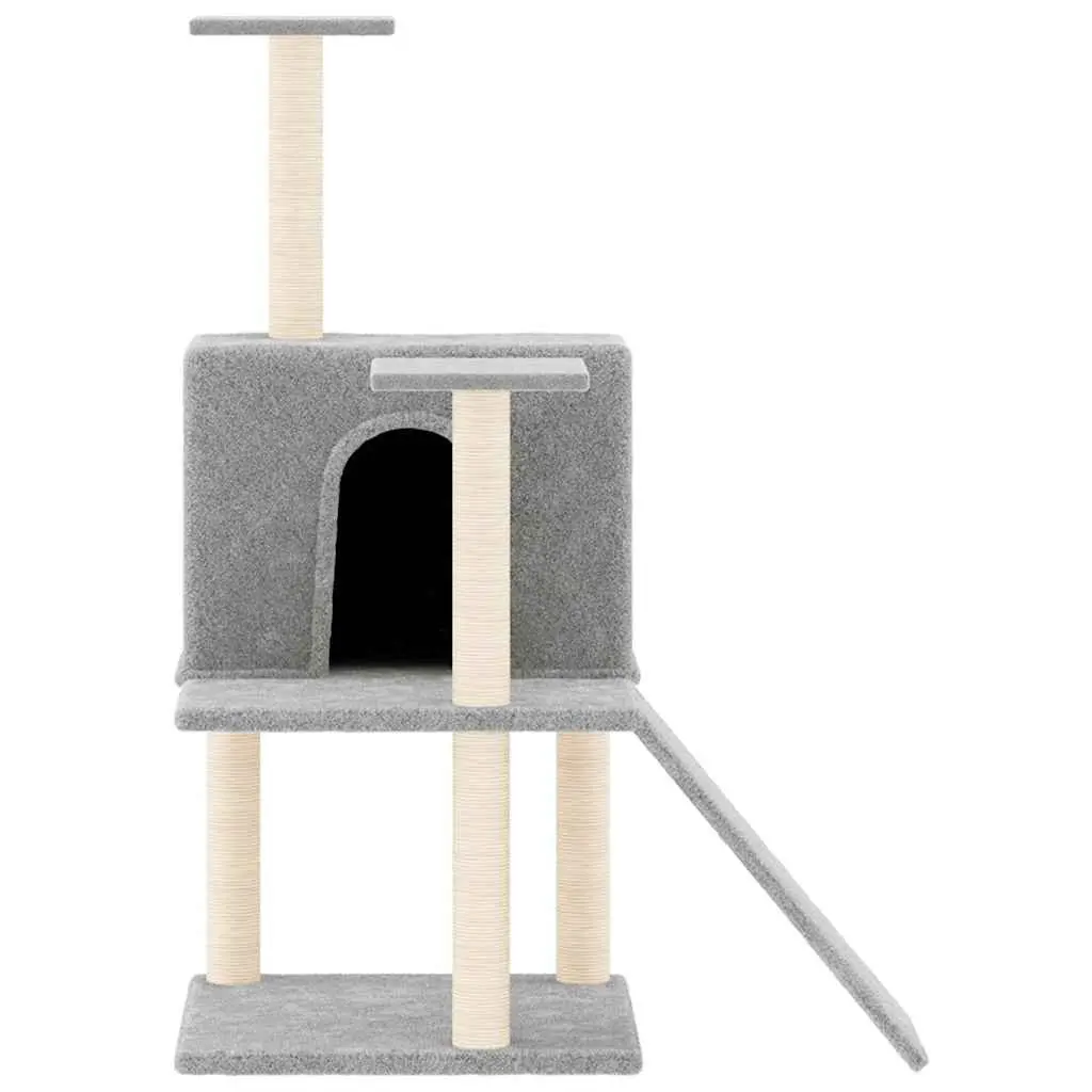 Cat Tree Grey Multi-Level Scratching Posts House Ladder Platforms 109cm