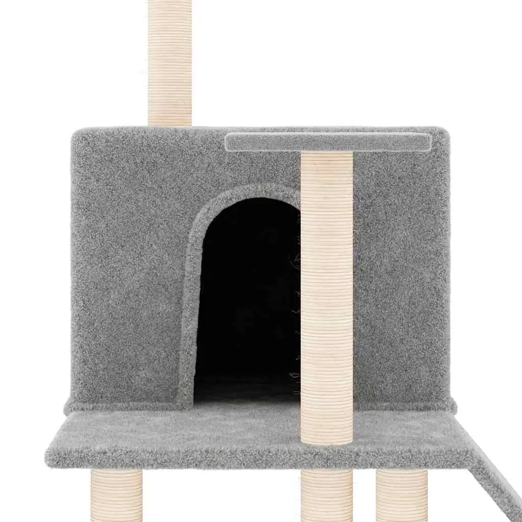 Cat Tree Grey Multi-Level Scratching Posts House Ladder Platforms 109cm