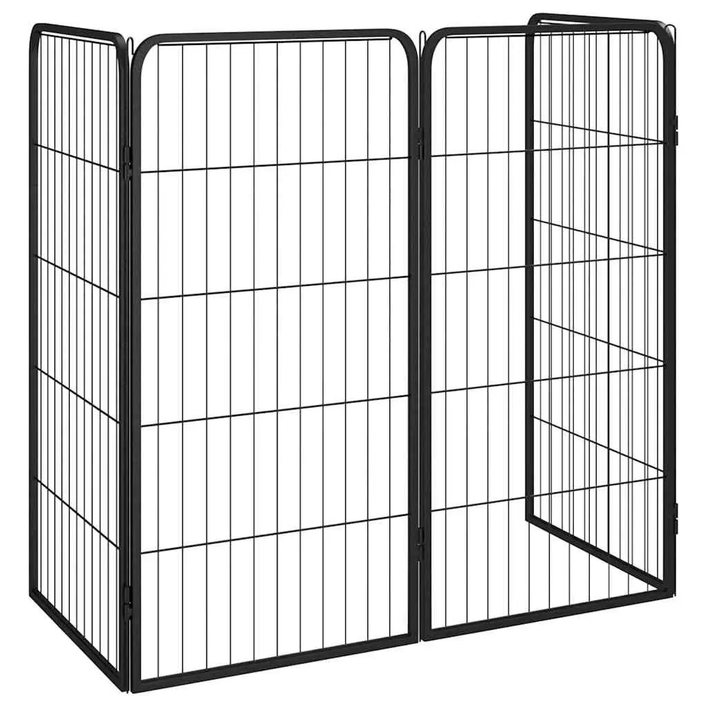 Dog Playpen 4 Panels Exercise Enclosure 50x100 cm Black