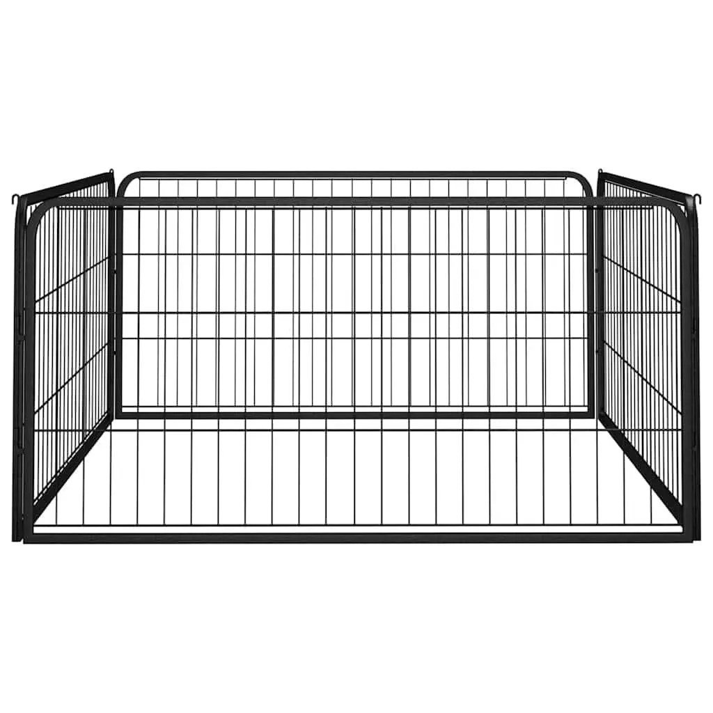 Dog Playpen 4 Panels Exercise Pen 100x50 cm Black