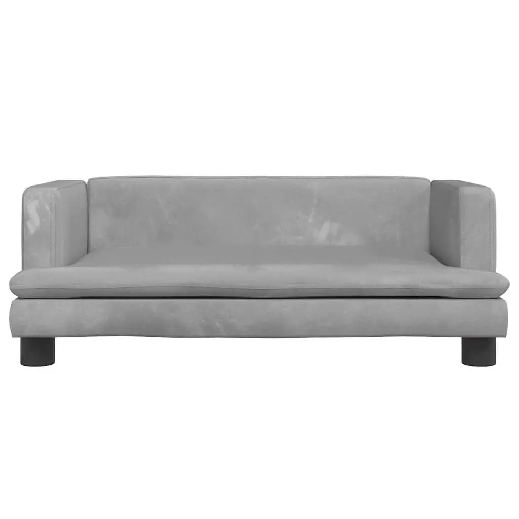 Dog Bed Velvet Light Grey 80x45x30cm Pet Sofa Couch Cushion