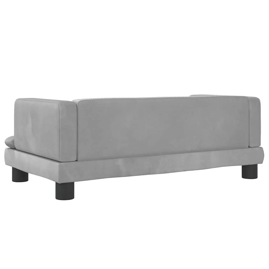 Dog Bed Velvet Light Grey 80x45x30cm Pet Sofa Couch Cushion