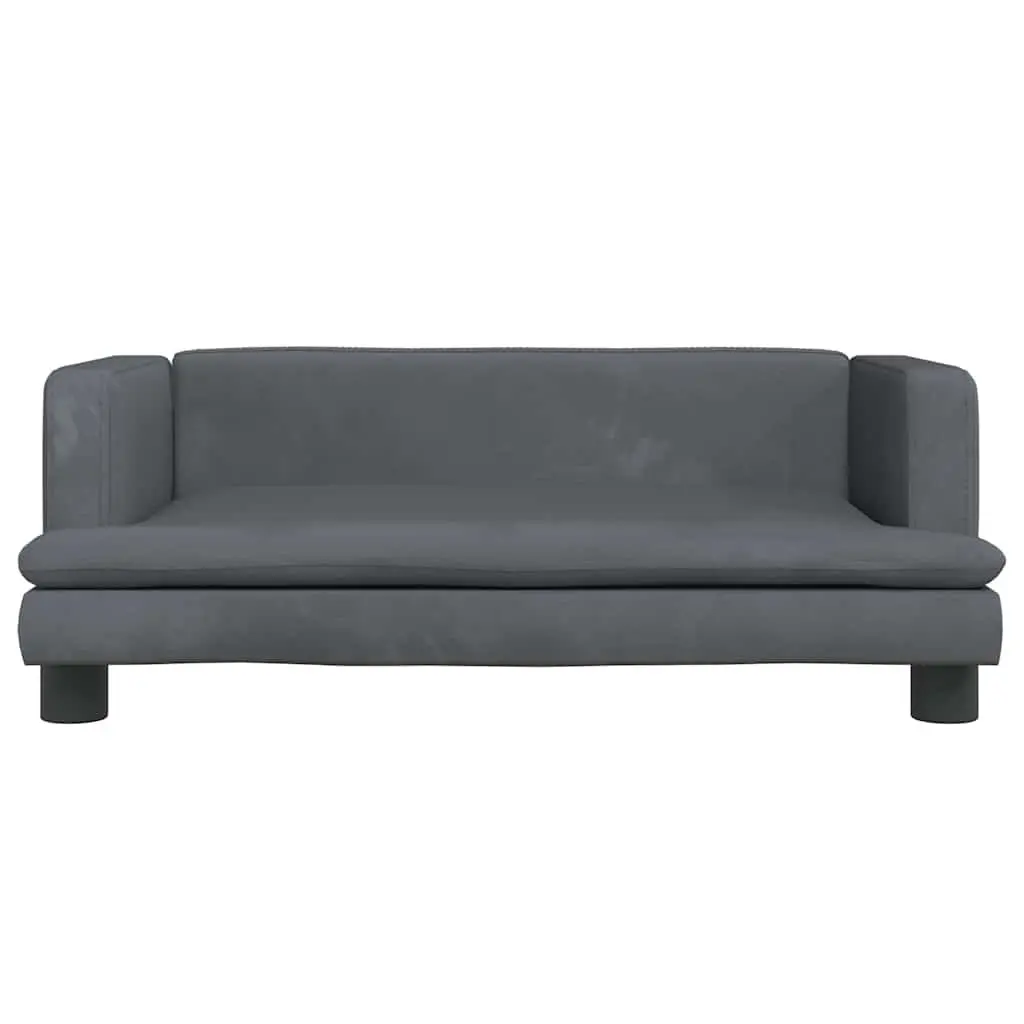 Dog Bed Grey Velvet 80x45x30cm Foam Pet Sofa Couch Cushion Lounge Resting Mat