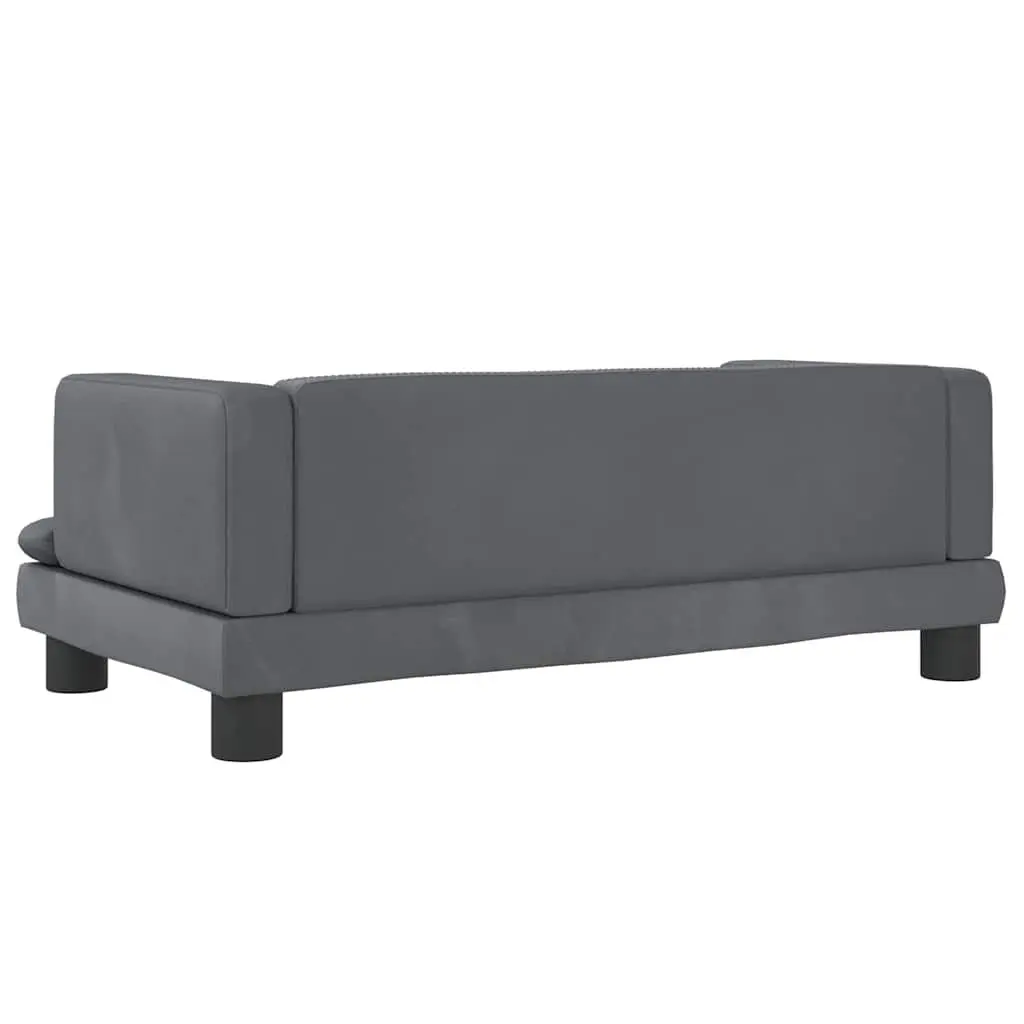 Dog Bed Grey Velvet 80x45x30cm Foam Pet Sofa Couch Cushion Lounge Resting Mat
