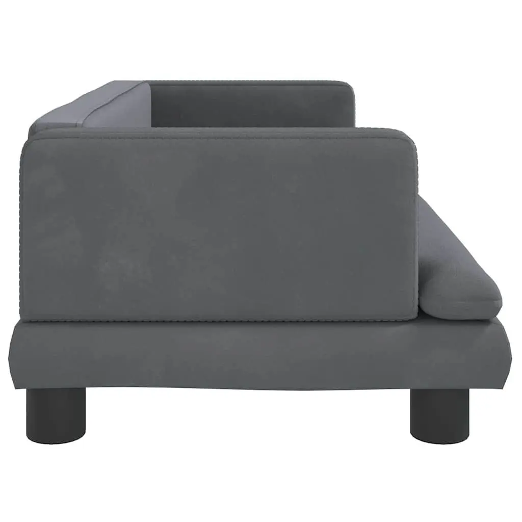 Dog Bed Grey Velvet 80x45x30cm Foam Pet Sofa Couch Cushion Lounge Resting Mat