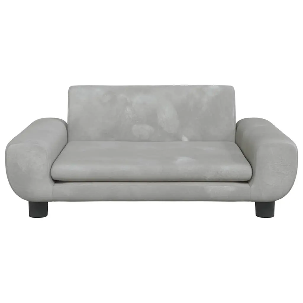 Dog Bed Light Grey Velvet Foam Lounger 70 x 45 x 33 cm