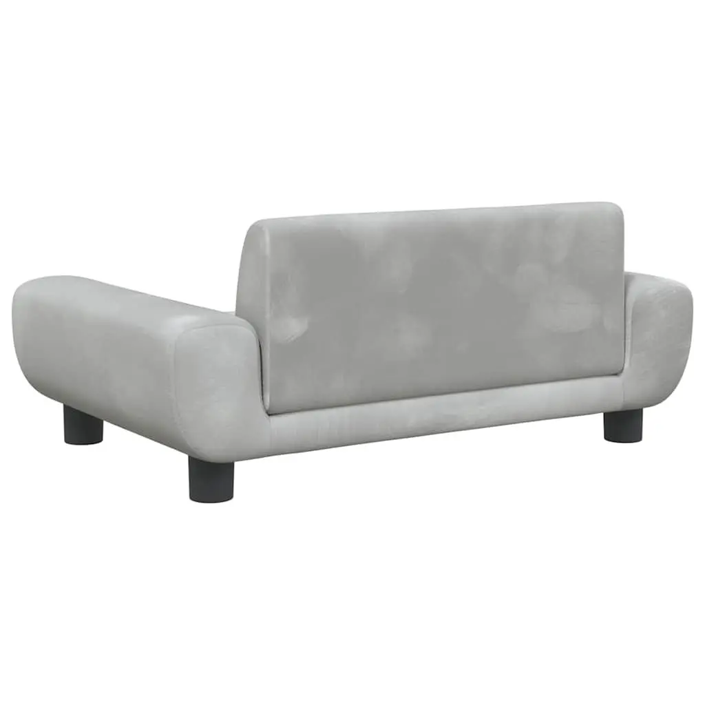 Dog Bed Light Grey Velvet Foam Lounger 70 x 45 x 33 cm
