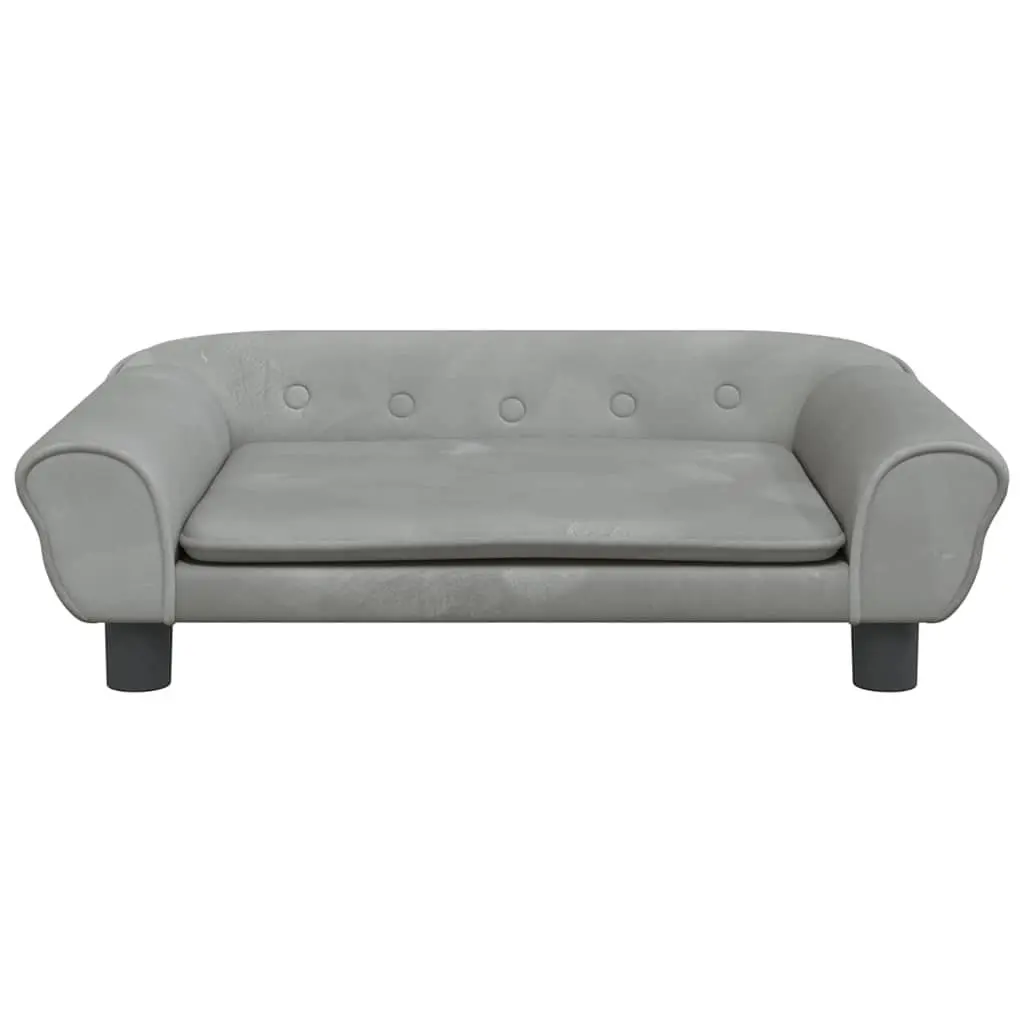 Dog Bed Comfort Light Grey 70x48x22cm Velvet Pet Sofa Couch