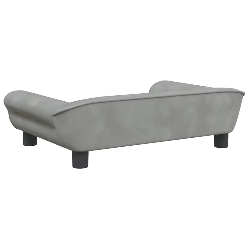Dog Bed Comfort Light Grey 70x48x22cm Velvet Pet Sofa Couch