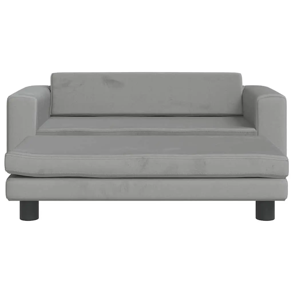 Dog Bed Extension Light Grey Velvet Sofa Cushion 100x50x30 cm