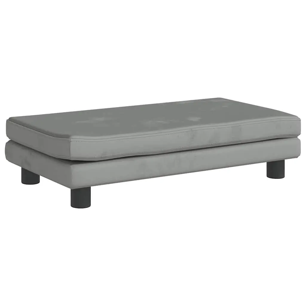 Dog Bed Extension Light Grey Velvet Sofa Cushion 100x50x30 cm