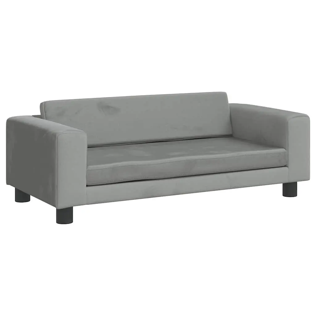 Dog Bed Extension Light Grey Velvet Sofa Cushion 100x50x30 cm