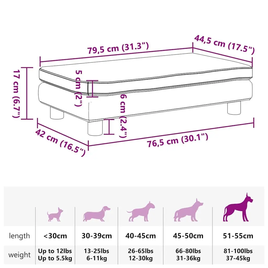 Dog Bed Extension Light Grey Velvet Sofa Cushion 100x50x30 cm