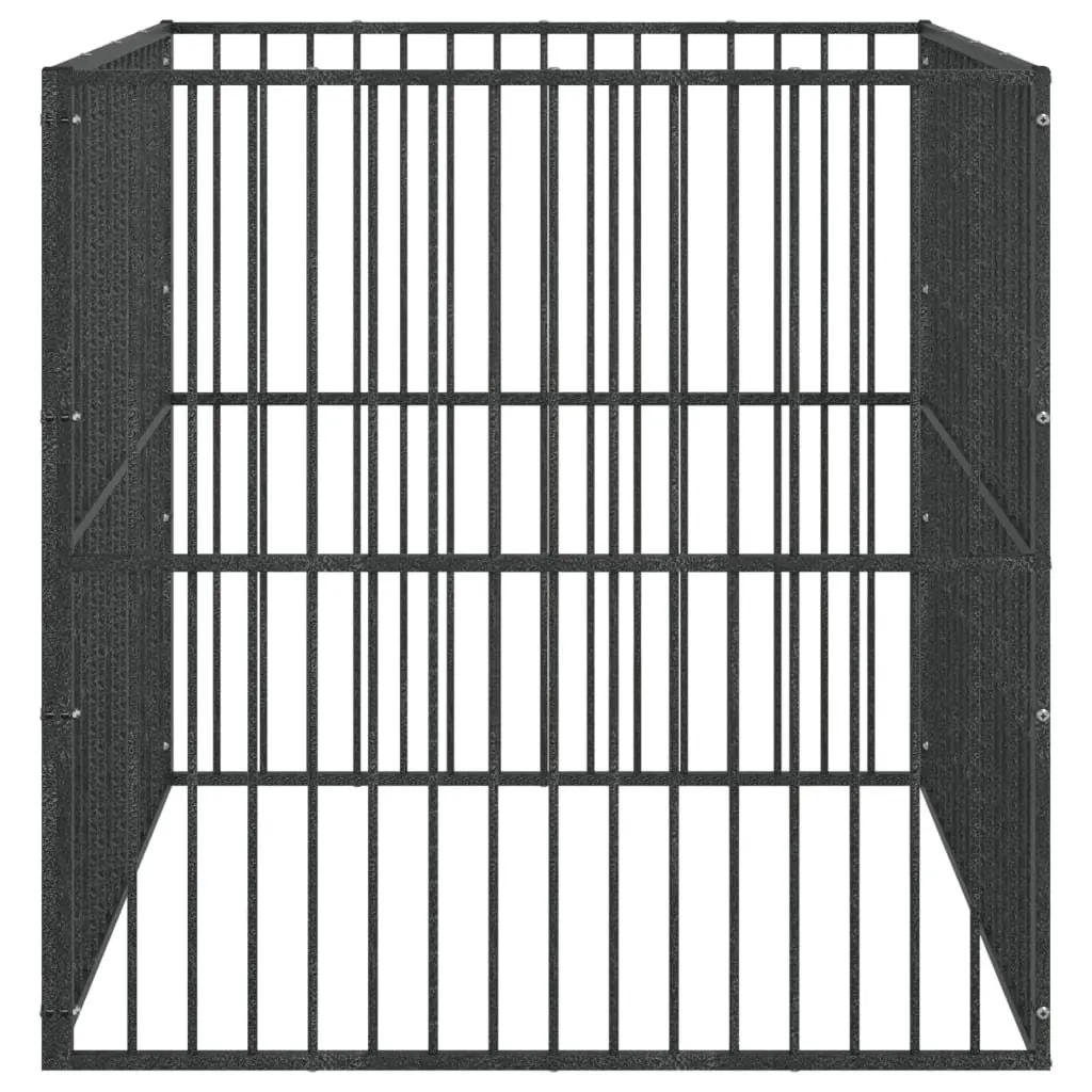 Dog Playpen Exercise Pen 4 Panel Black Galvanised Steel