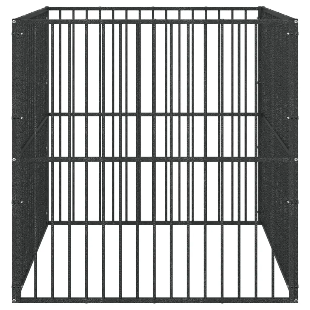 Dog Playpen Exercise Pen 4 Panel Black Galvanised Steel