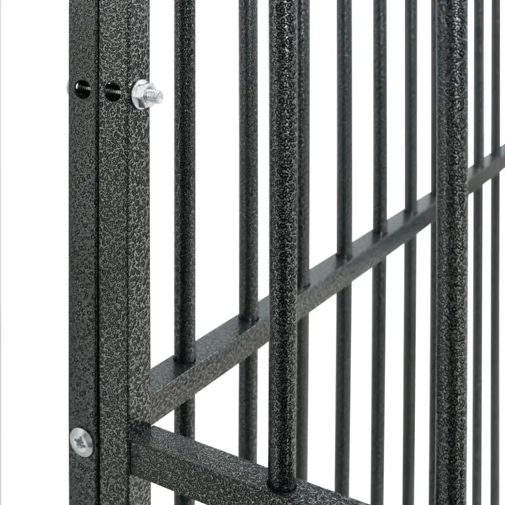 Dog Playpen Exercise Pen 4 Panel Black Galvanised Steel