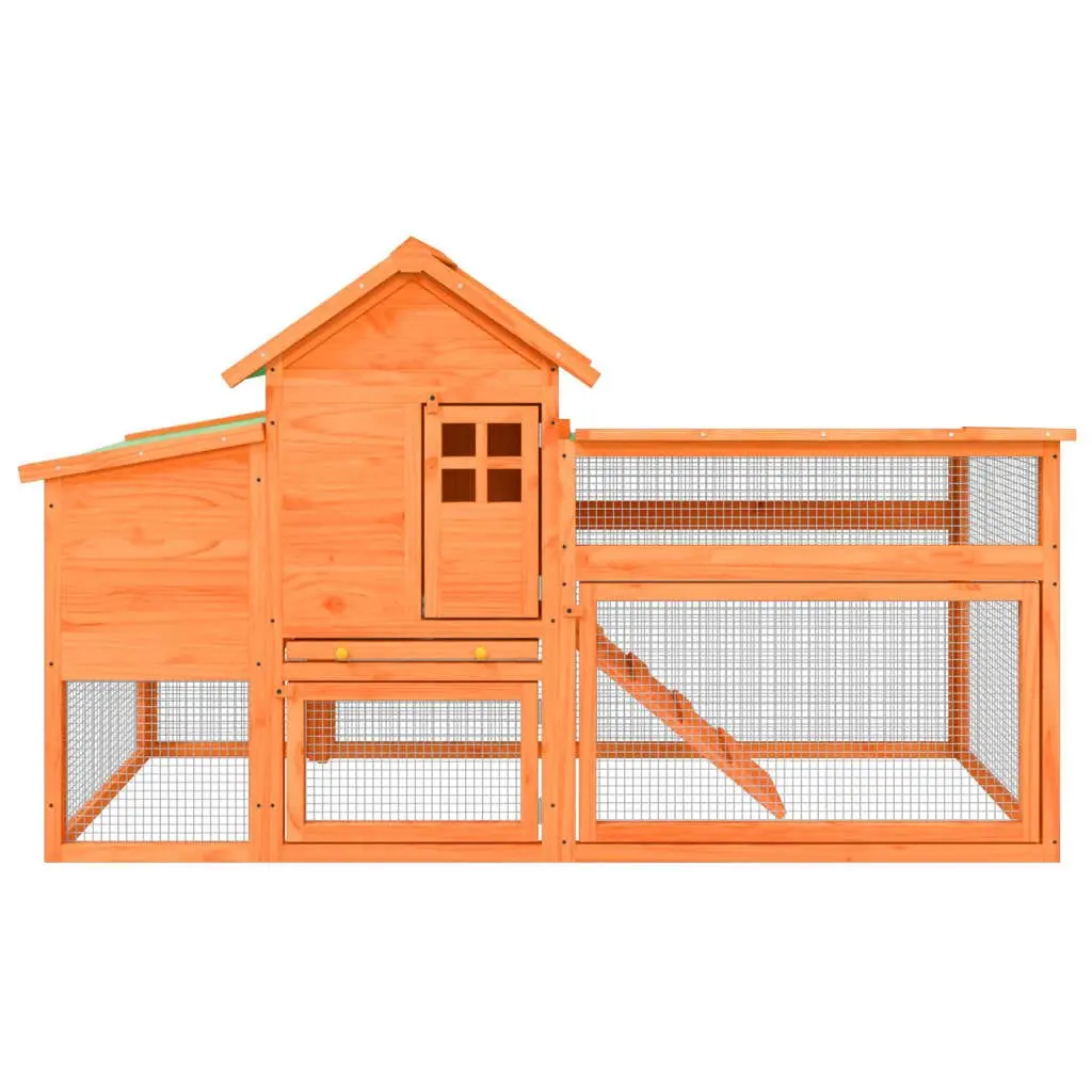 Chicken Coop Solid Pine Wood Large Nesting Box Brown