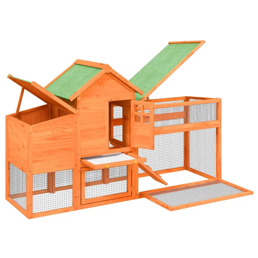 Chicken Coop Solid Pine Wood Large Nesting Box Brown