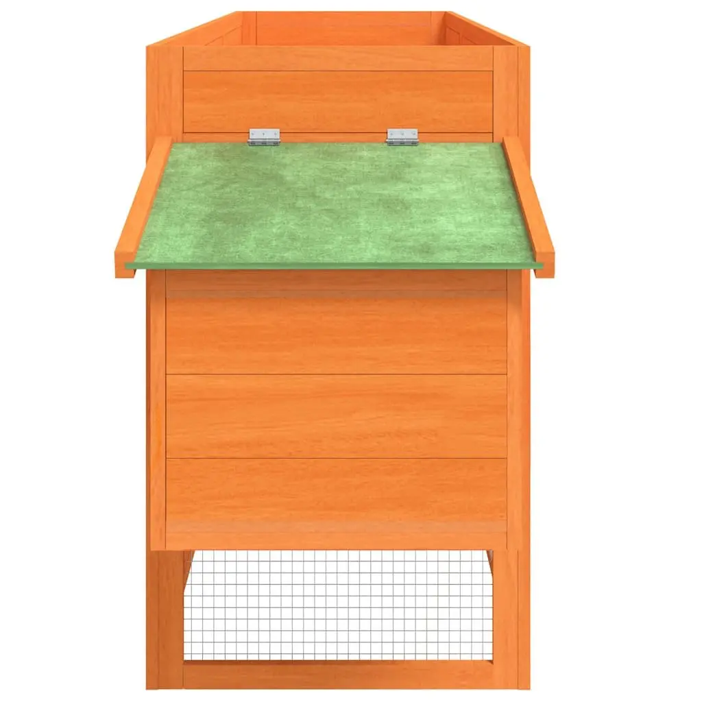 Wooden Chicken Coop Small Animal Hutch Nesting Box Ramp 204 x 50 x 84 cm Brown