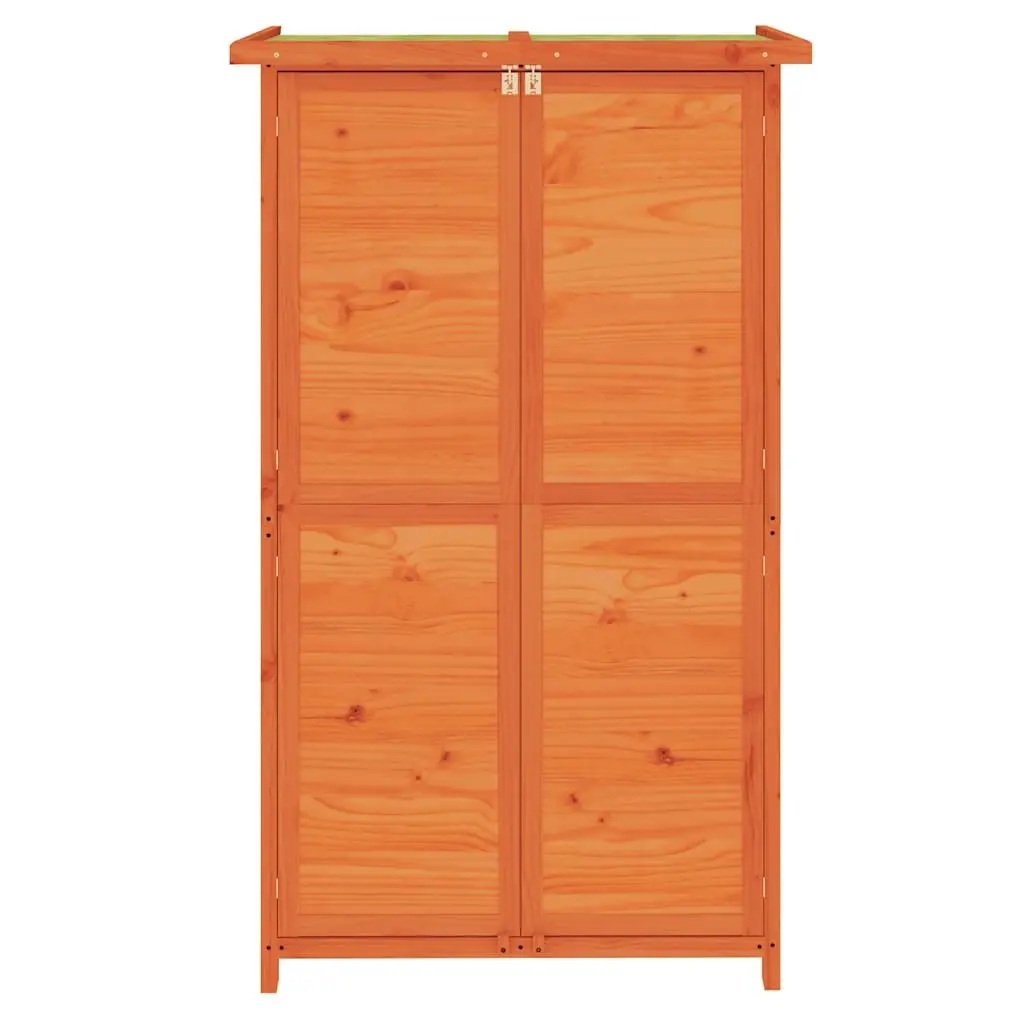 Garden Tool Shed Outdoor Storage Organiser Box Solid Pine Wood Brown 83x57x140cm