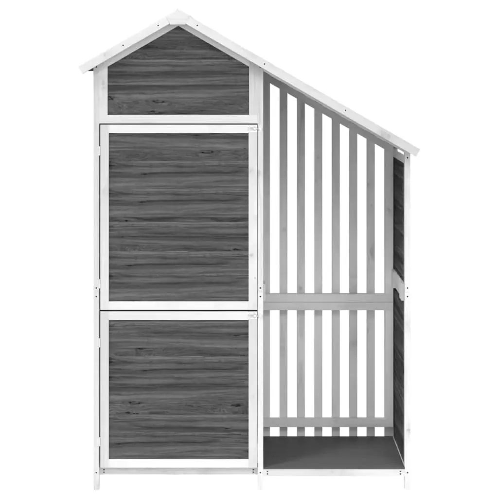 Garden Tool Shed Grey Outdoor Storage Solid Wood Pine 120x53.5x170cm