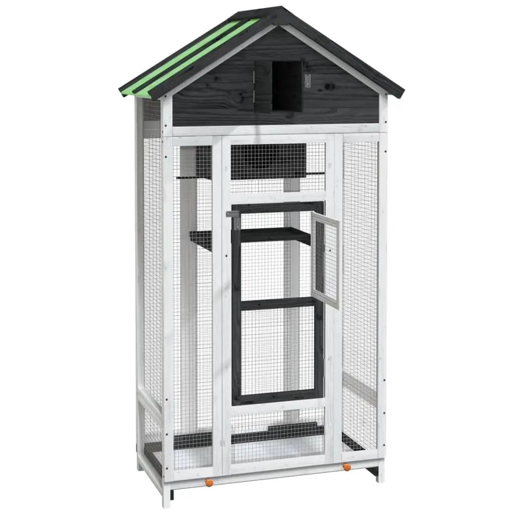 Bird House Aviary Outdoor Nesting Box Large Grey 91.5x53x170cm