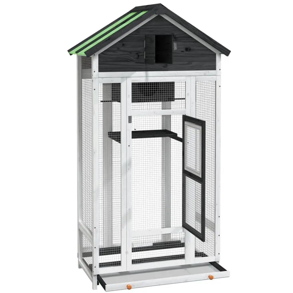 Bird House Aviary Outdoor Nesting Box Large Grey 91.5x53x170cm