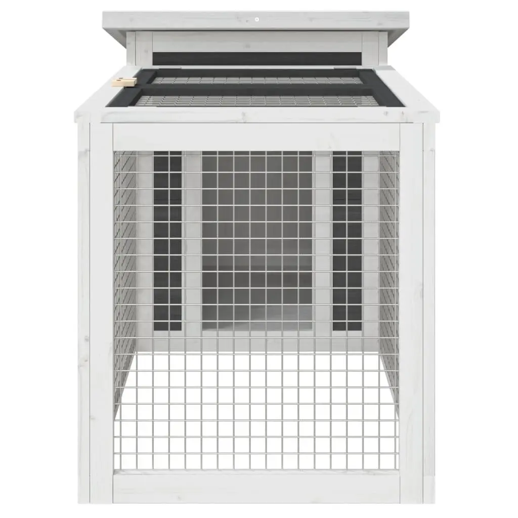 Rabbit Hutch Small Animal Cage Outdoor Wooden Hutch with Activity Centre Grey 100.5 x 54 x 55 cm