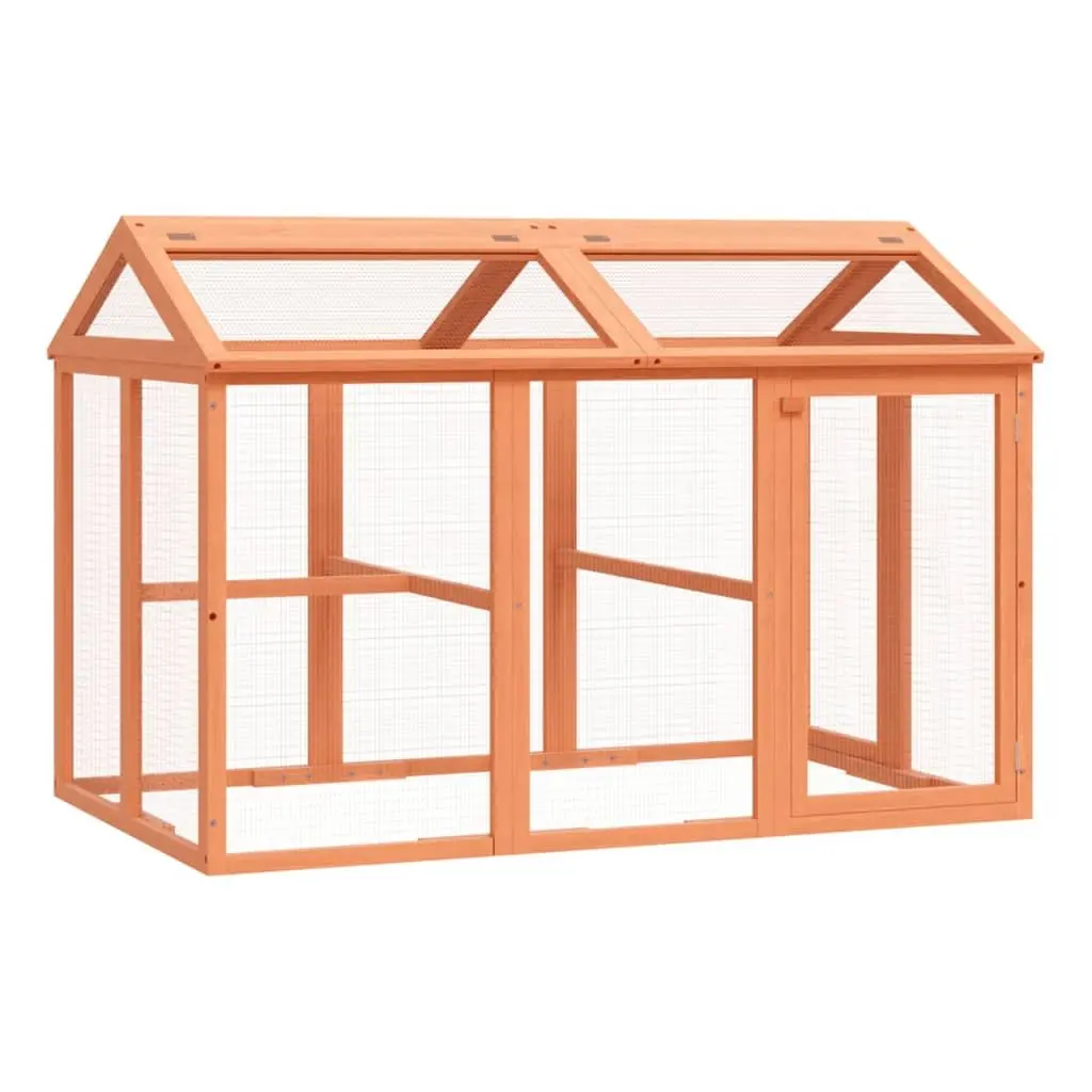 Small Animal Run Box Outdoor Habitat 141x94x104cm Brown