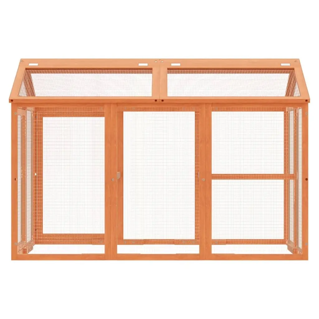 Small Animal Run Box Outdoor Habitat 141x94x104cm Brown
