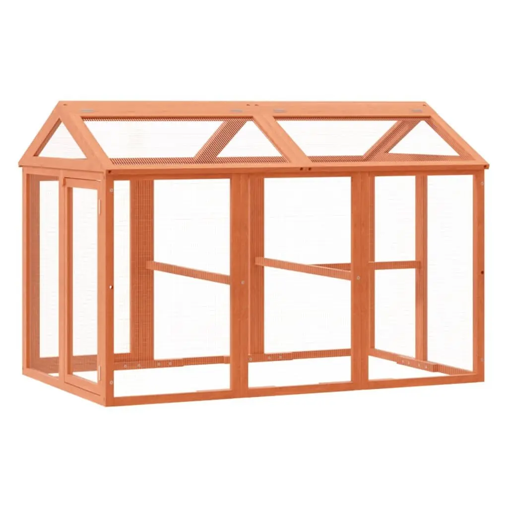 Small Animal Run Box Outdoor Habitat 141x94x104cm Brown