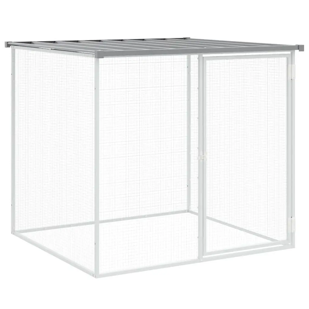 Chicken Cage Outdoor Small Animal Habitat Grey Galvanised Steel Coop