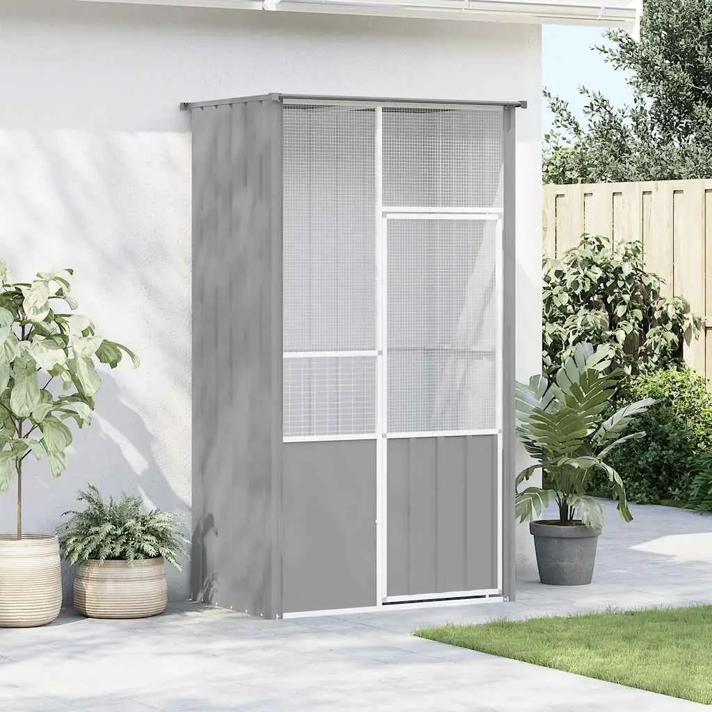 Large Grey Aviary Flight Enclosure for Birds Galvanised Steel Walk In Cage