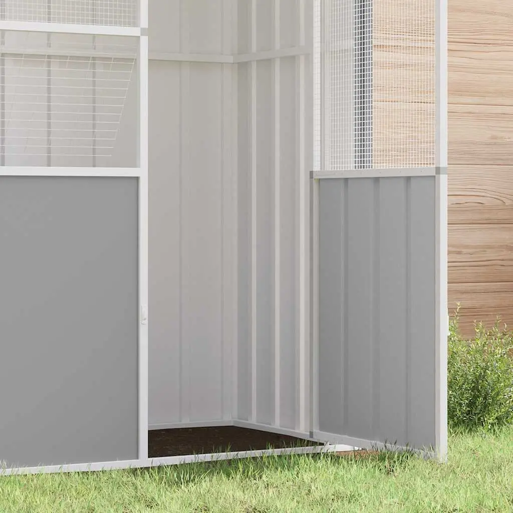 Large Grey Aviary Flight Enclosure for Birds Galvanised Steel Walk In Cage