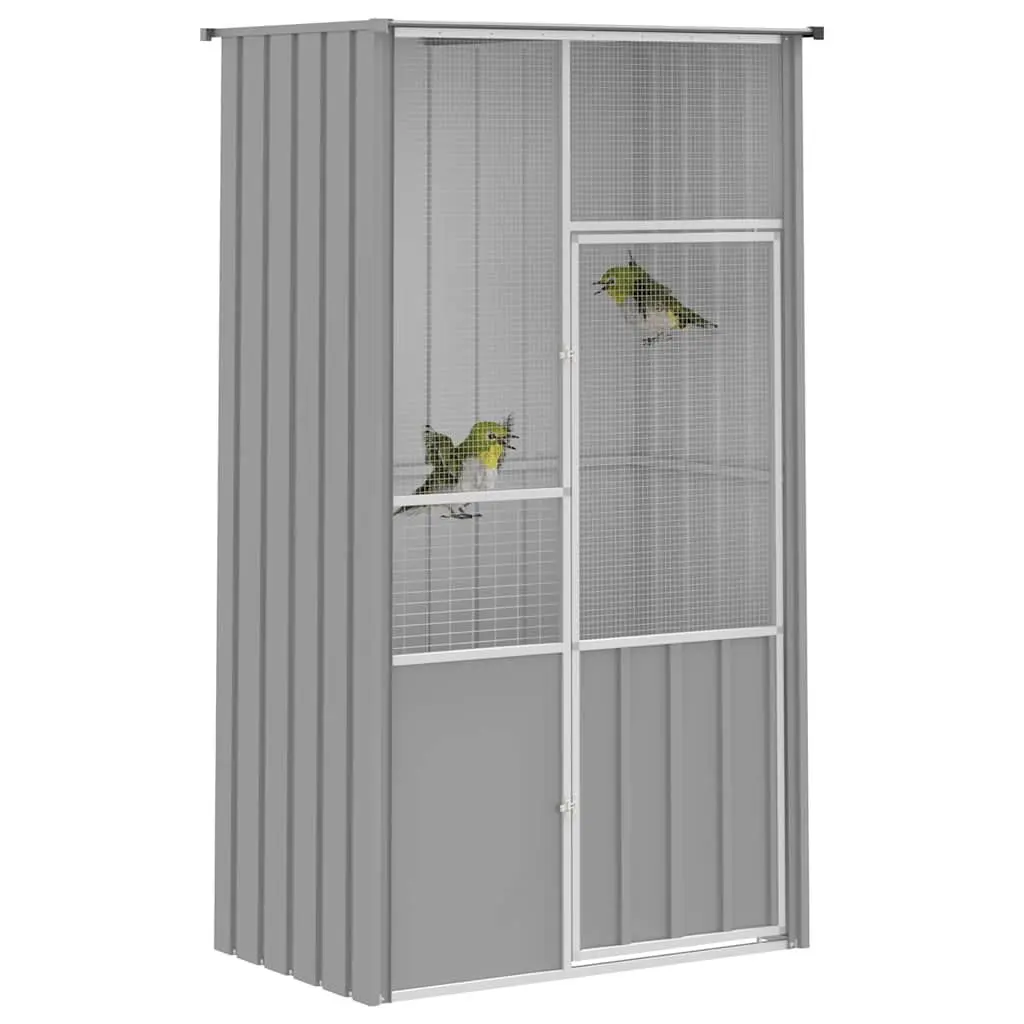 Large Grey Aviary Flight Enclosure for Birds Galvanised Steel Walk In Cage